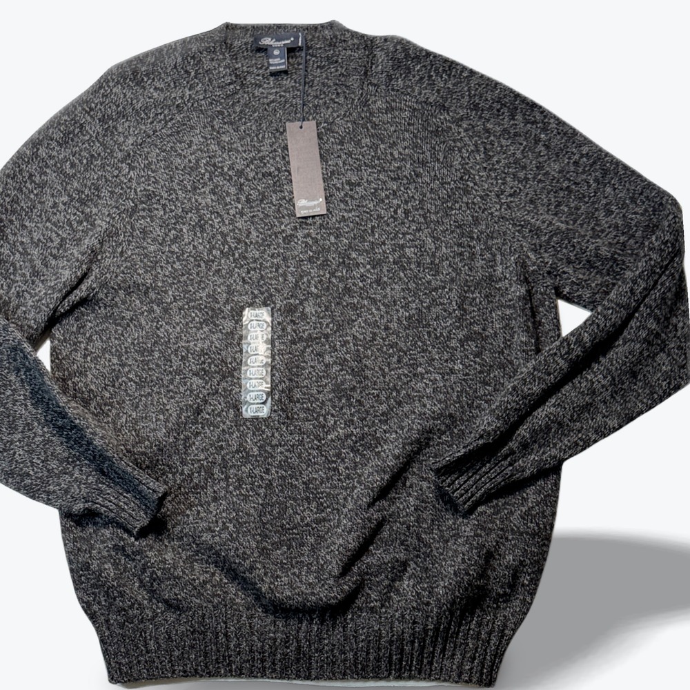 Blumarine Uomo Sweater Crewneck Wool Blend Charcoal Grey Marl Italy Size XL NWT